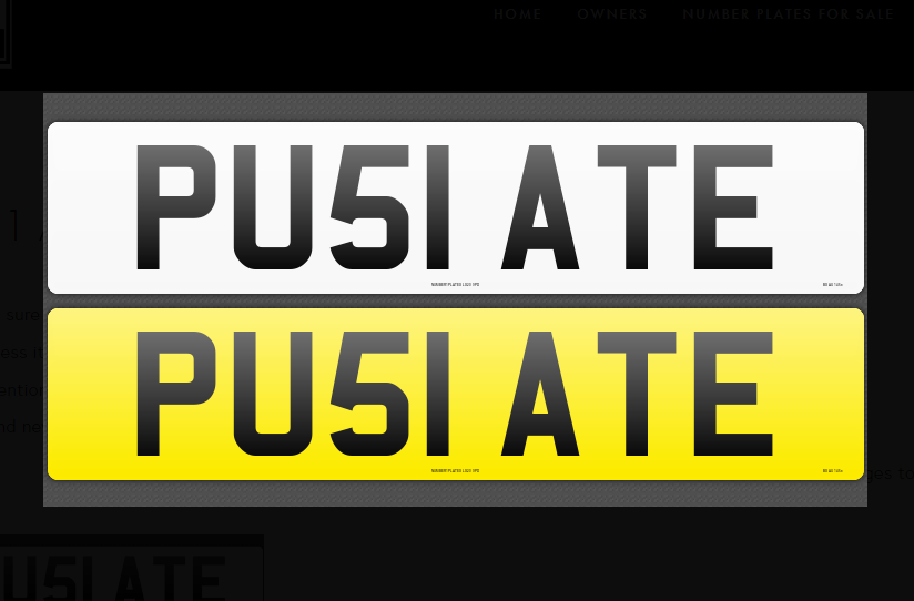 Private plates hot sale for sale